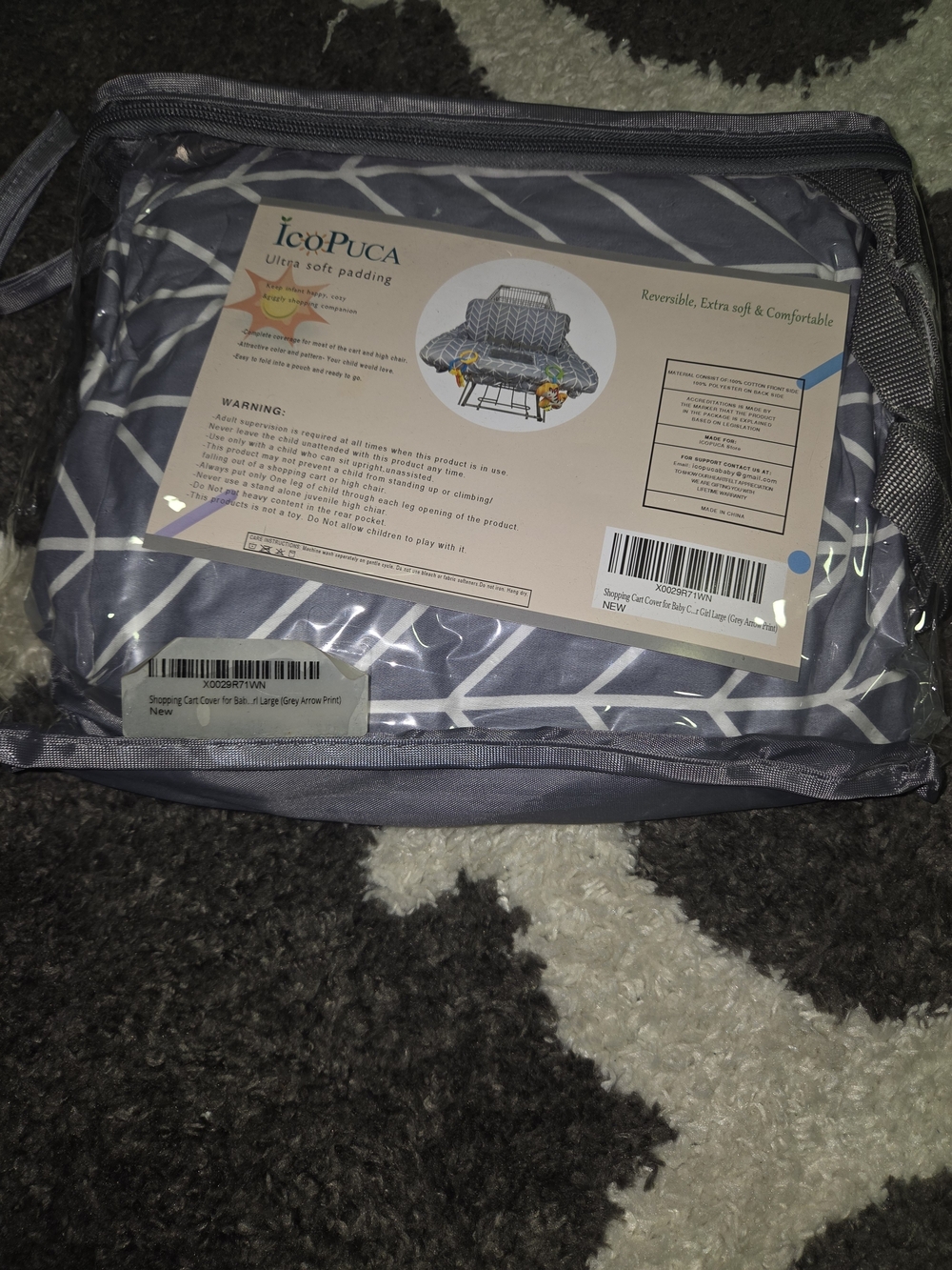 Gray Reversible Ultra-Soft Padded Seat Cover